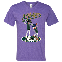 Oakland Athletics Baseball Rick And Morty Men's V-Neck T-Shirt - The White Eagles