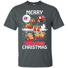 Fresno State Bulldogs Ugly Christmas Sweaters Minions Santa Claus Merry Christmas Cotton T-Shirt - The White Eagles