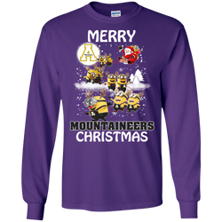 Appalachian State Mountaineers T Shirts Minions Santa Claus Merry Christmas LS Cotton T-Shirt - The White Eagles