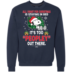 I Want For Christmas Is Staying In Bed Snoopy The Peanuts Movie Sweatshirt - The White Eagles