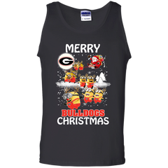 Georgia Bulldogs Ugly Christmas Sweaters Minions Santa Claus Merry Christmas Tank Top - The White Eagles