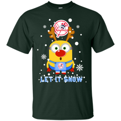 Minion New York Yankees  Ugly Christmas Sweaters Let It Snow Cotton T-Shirt - The White Eagles