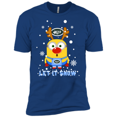 Minion New York Jets Ugly Christmas Sweaters Let It Snow Men's Sleeve Shirt - The White Eagles