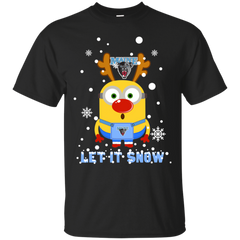 Minion Maine Black Bears Ugly Christmas Sweaters Let It Snow Cotton T-Shirt - The White Eagles