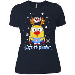 Minion Kansas City Chiefs Ugly Christmas Sweaters Let It Snow Ladies' Shirt - The White Eagles