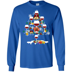 Christmas Is Coming Wine Santa Claus Ugly Christmas Sweater LS Cotton T-Shirt - The White Eagles