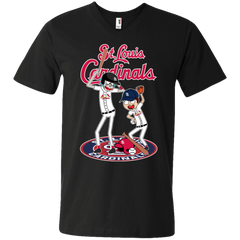St Louis Cardinals Baseball Rick And Morty Men's V-Neck T-Shirt - The White Eagles
