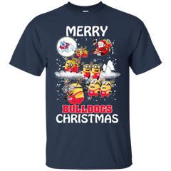 Fresno State Bulldogs Ugly Christmas Sweaters Minions Santa Claus Merry Christmas Cotton T-Shirt - The White Eagles