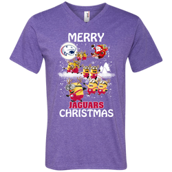 South Alabama Jaguars Ugly Christmas Sweaters Minions Santa Claus Merry Christmas Men's V-Neck T-Shirt - The White Eagles