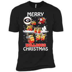 Georgia Bulldogs Ugly Christmas Sweaters Minions Santa Claus Merry Christmas Men's Sleeve Shirt - The White Eagles