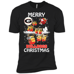 Georgia Bulldogs Ugly Christmas Sweaters Minions Santa Claus Merry Christmas Men's Sleeve Shirt - The White Eagles