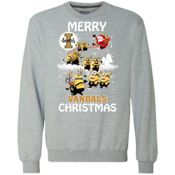 Idaho Vandals Ugly Christmas Sweaters Minions Santa Claus Merry Christmas Sweatshirt - The White Eagles