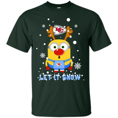 Minion Kansas City Chiefs Ugly Christmas Sweaters Let It Snow Cotton T-Shirt - The White Eagles