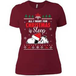 All I Want For Christmas Is Sleep Snoopy The Peanuts Movie Ladies' Shirt - The White Eagles