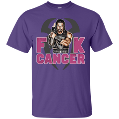 Roman Reigns Fuck Cancer Breast Cancer Awareness Cotton T-Shirt - The White Eagles