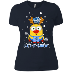 Minion Central Connecticut State Blue Devils Ugly Christmas Sweaters Let It Snow Ladies' Shirt - The White Eagles