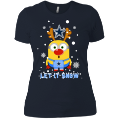 Minion Dallas Cowboys Ugly Christmas Sweaters Let It Snow Ladies' Shirt - The White Eagles