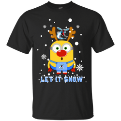 Minion Delaware State Hornets Ugly Christmas Sweaters Let It Snow Cotton T-Shirt - The White Eagles