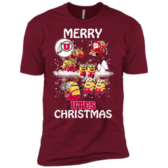 Utah Utes Ugly Christmas Sweaters Minions Santa Claus Merry Christmas Men's Sleeve Shirt - The White Eagles