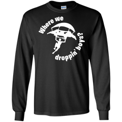 Fortnite Where We Droppin LS Cotton T-Shirt - The White Eagles