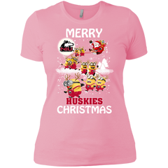 Northern Lllinois Huskies Ugly Christmas Sweaters Minions Santa Claus Merry Christmas Ladies' Shirt - The White Eagles