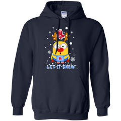 Minion Boston Red Sox  Ugly Christmas Sweaters Let It Snow Hoodie - The White Eagles