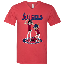 Los Angeles Angels Baseball Rick And Morty Men's V-Neck T-Shirt - The White Eagles