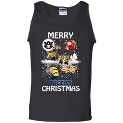 Auburn Tigers T Shirts Minions Santa Claus Merry Christmas Tank Top - The White Eagles