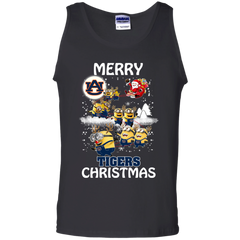 Auburn Tigers T Shirts Minions Santa Claus Merry Christmas Tank Top - The White Eagles