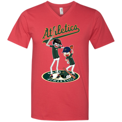 Oakland Athletics Baseball Rick And Morty Men's V-Neck T-Shirt - The White Eagles