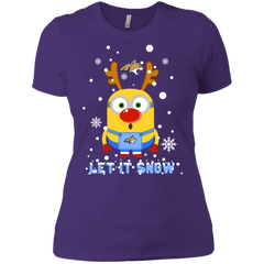 Minion Montana State Bobcats Ugly Christmas Sweaters Let It Snow Ladies' Shirt - The White Eagles