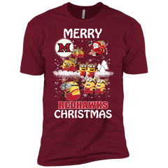 Miami Redhawks Ugly Christmas Sweaters Minions Santa Claus Merry Christmas Men's Sleeve Shirt - The White Eagles