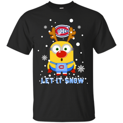 Minion Montréal Canadiens Ugly Christmas Sweaters Let It Snow Cotton T-Shirt - The White Eagles