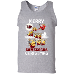 South Carolina Gamecocks Ugly Christmas Sweaters Minions Santa Claus Tank Top - The White Eagles