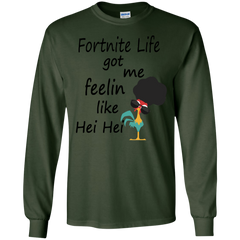 Fortnite Life Got Me Feelin Like Hei Hei LS Cotton T-Shirt - The White Eagles