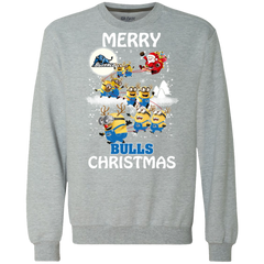 Buffalo Bulls Ugly Christmas Sweaters Minions Santa Claus Merry Christmas Sweatshirt - The White Eagles