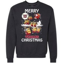 Troy Trojans Ugly Christmas Sweaters Minions Santa Claus Merry Christmas Sweatshirt - The White Eagles
