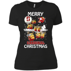 Stanford Cardinal Ugly Christmas Sweaters Minions Santa Claus Merry Christmas Ladies' Shirt - The White Eagles