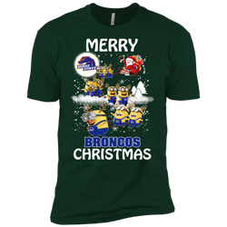Boise State Broncos Ugly Christmas Sweaters Minions Santa Claus Merry Christmas Men's Sleeve Shirt - The White Eagles