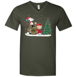 Atlanta Falcons Snoopy The Peanuts Ugly Christmas Sweater  Super Bowl Men's V-Neck T-Shirt - The White Eagles