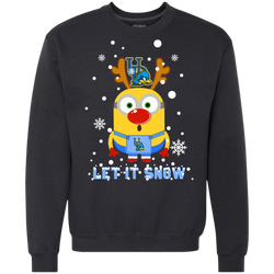 Minion Delaware Fightin_ Blue Hens Ugly Christmas Sweaters Let It Snow Sweatshirt - The White Eagles