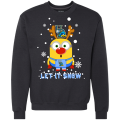 Minion Delaware Fightin_ Blue Hens Ugly Christmas Sweaters Let It Snow Sweatshirt - The White Eagles