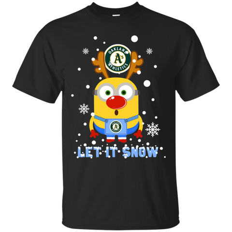 Minion Oakland Athl  Ugly Christmas Sweaters Let It Snow Cotton T-Shirt - The White Eagles
