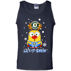 Minion Oakland Athl  Ugly Christmas Sweaters Let It Snow Tank Top - The White Eagles