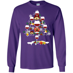 Christmas Is Coming Wine Santa Claus Ugly Christmas Sweater LS Cotton T-Shirt - The White Eagles