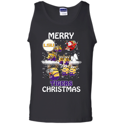 Lsu Tigers Ugly Christmas Sweaters Minions Santa Claus Merry Christmas Tank Top - The White Eagles