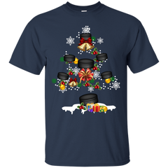 Christmas Is Coming Hockey Santa Claus Ugly Christmas Sweater Cotton T-Shirt - The White Eagles
