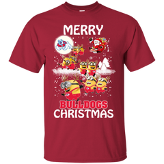 Fresno State Bulldogs Ugly Christmas Sweaters Minions Santa Claus Merry Christmas Cotton T-Shirt - The White Eagles