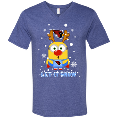 Minion Arizona Cardinal Ugly Christmas Sweaters Let It Snow Men's V-Neck T-Shirt - The White Eagles