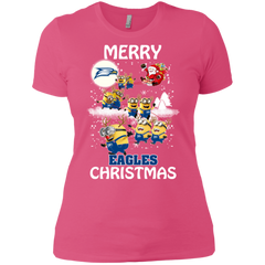 Georgia Southern Eagles Ugly Christmas Sweaters Minions Santa Claus Merry Christmas Ladies' Shirt - The White Eagles